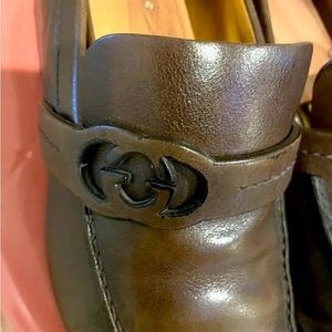 GUCCI ~ITALY SMART DESIGNER BROWN FORMAL SLIP ON SHOES UK 8 EU 42E